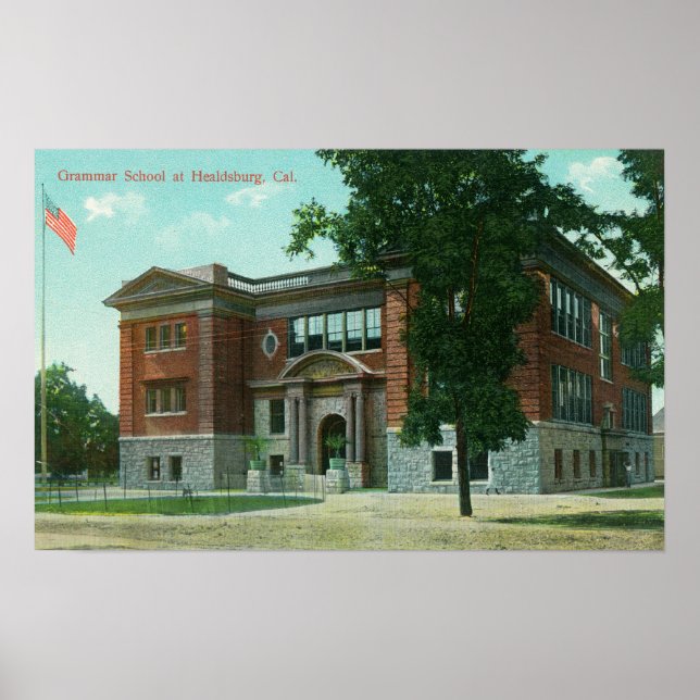 Exterior View of the Grammar School Poster (Front)