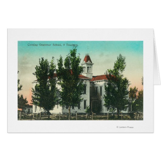 Exterior View of the Grammar SchoolCorning, CA Cards (Front Horizontal)