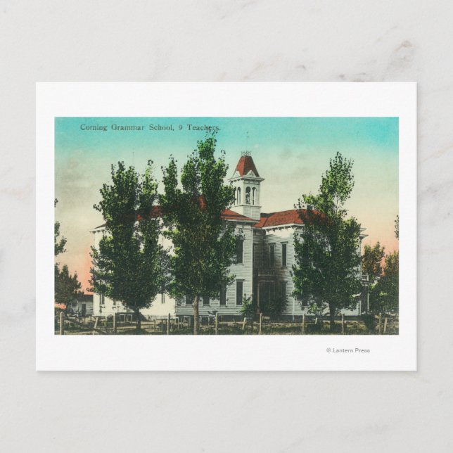 Exterior View of the Grammar SchoolCorning, CA Postcard (Front)