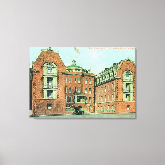Exterior View of the Hahnemann Hospital Canvas Print (Front)