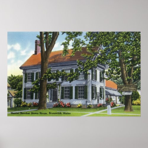Exterior View of the Harriet Beecher Stowe House Poster