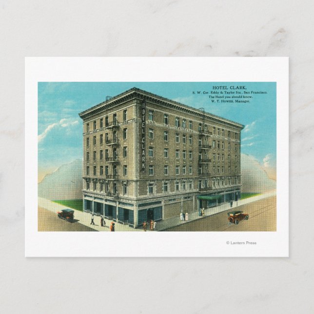 Exterior View of the Hotel Clark Postcard (Front)