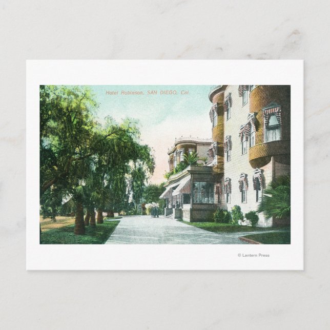 Exterior View of the Hotel Robinson Postcard (Front)