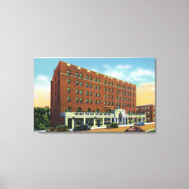 Exterior View of the Hotel Saranac Canvas Print (Front)