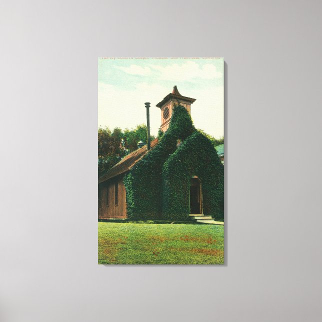 Exterior View of the Ivy Covered Chapel, Canvas Print (Front)
