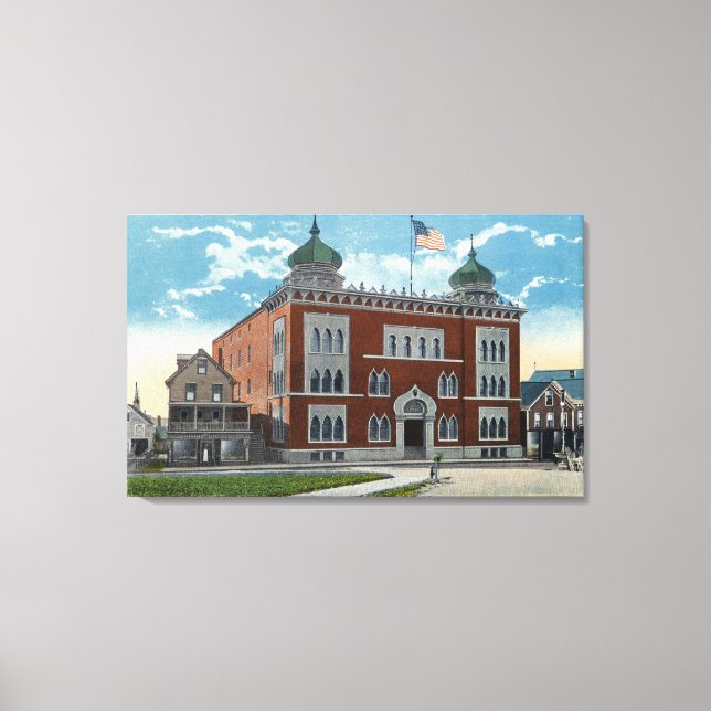 Exterior View of the Kora Temple, Shrine Canvas Print (Front)