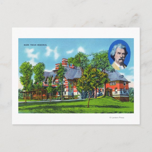 Exterior View of the Mark Twain Memorial Postcard (Front)