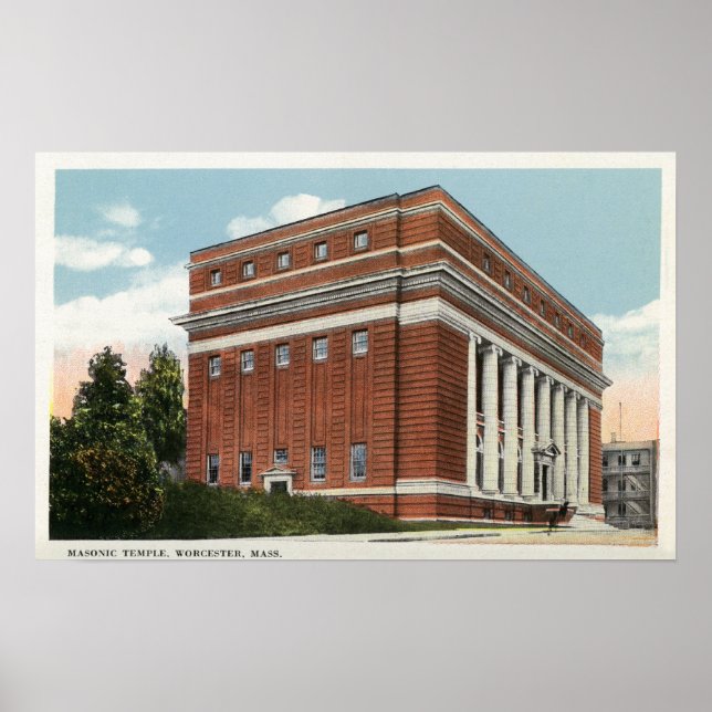 Exterior View of the Masonic Temple Poster (Front)