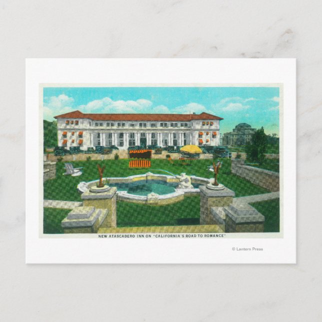 Exterior View of the New Atascadero Inn Bungalow Postcard (Front)