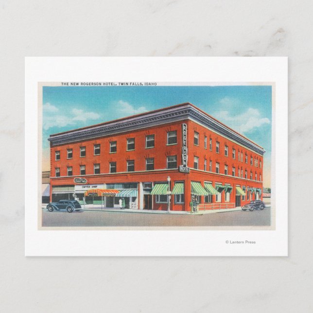 Exterior View of the New Rogerson Hotel Postcard (Front)