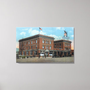 Exterior View of the New Wenatchee Hotel Canvas Print