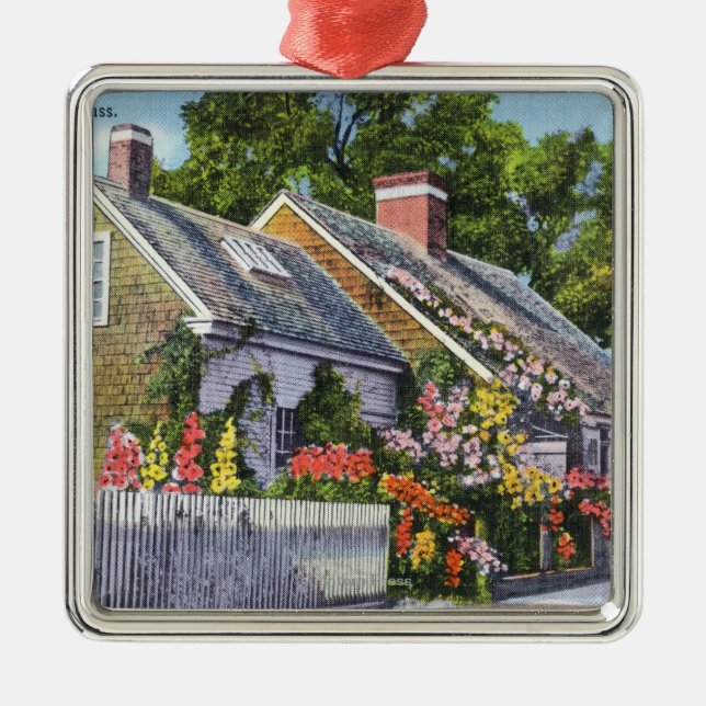 Exterior View of the Oldest House in Town Metal Ornament (Front)