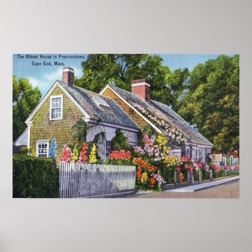 Exterior View of the Oldest House in Town Poster