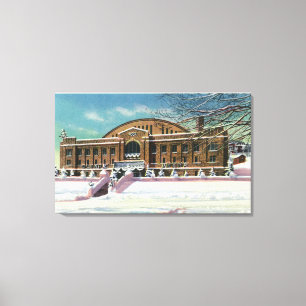 Exterior View of the Olympic Arena in Winter Canvas Print