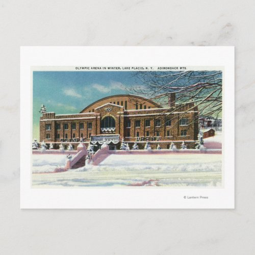 Exterior View of the Olympic Arena in Winter Postcard