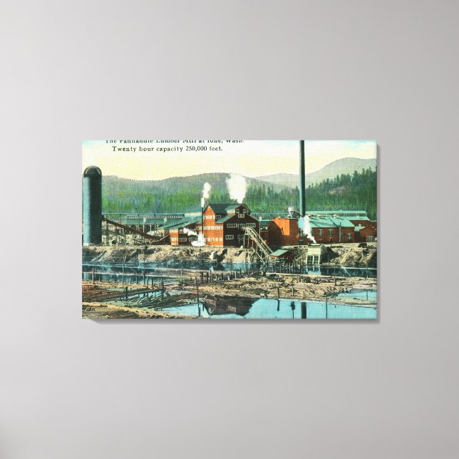 Exterior View of the Panhandle Lumber Mill Canvas Print (Front)