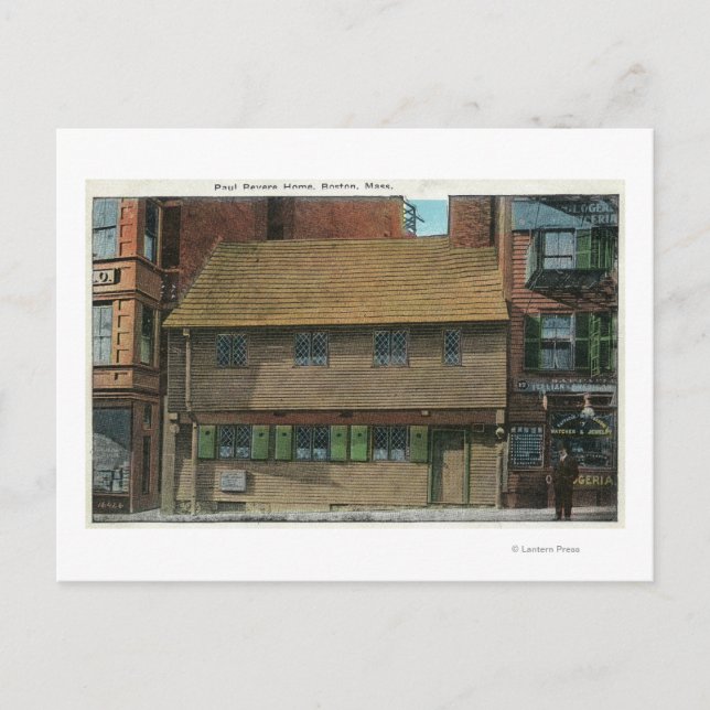 Exterior View of the Paul Revere House # 3 Postcard (Front)