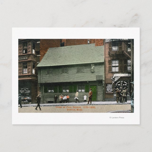Exterior View of the Paul Revere House # 4 Postcard (Front)