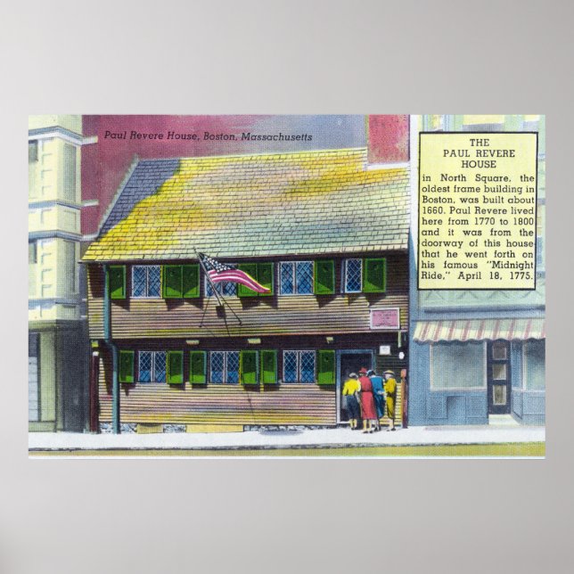 Exterior View of the Paul Revere House Poster (Front)