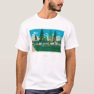 Exterior View of the Pine Tree Auto Camp T-Shirt