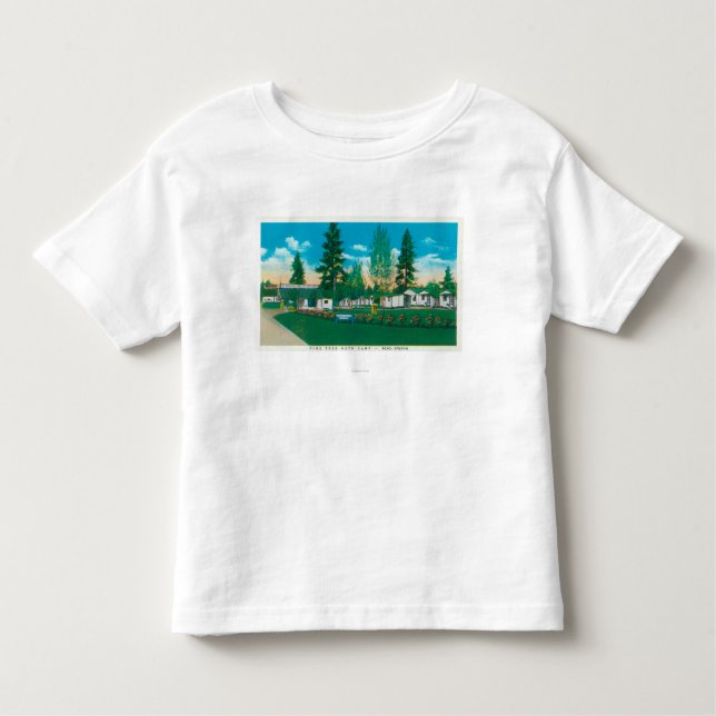 Exterior View of the Pine Tree Auto Camp Toddler T-shirt (Front)