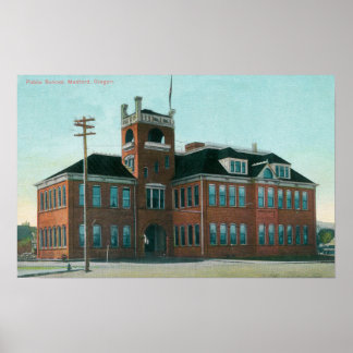 Exterior View of the Public SchoolMedford, OR Poster
