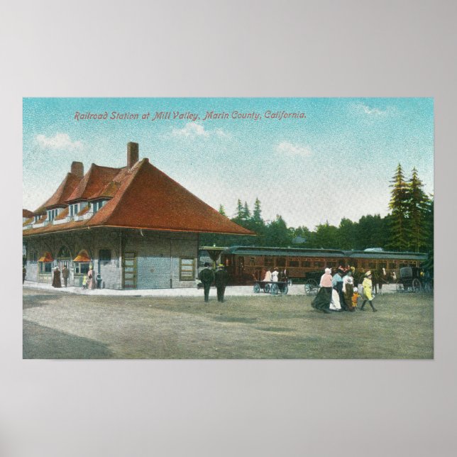 Exterior View of the Railway Station Poster (Front)