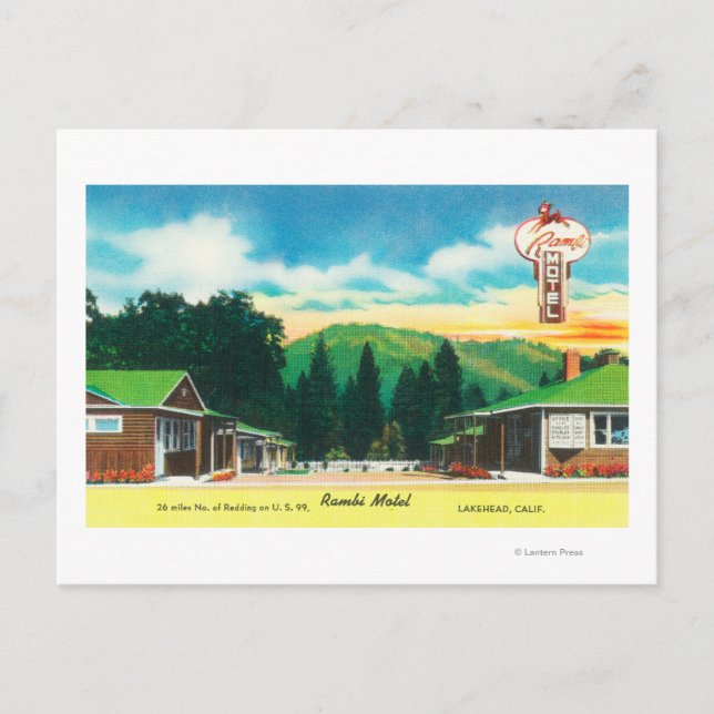 Exterior View of the Rambi MotelLakehead, CA Postcard (Front)