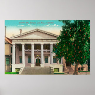 Exterior View of the Scottish Rite Temple Poster