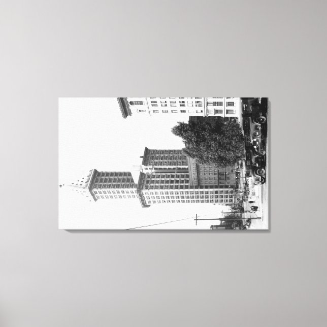 Exterior View of the Smith Tower Canvas Print (Front)