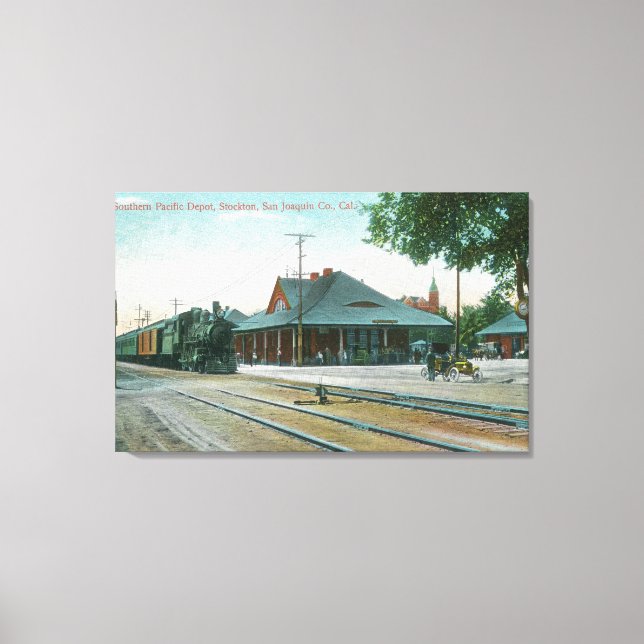 Exterior View of the Southern Pacific Depot Canvas Print (Front)