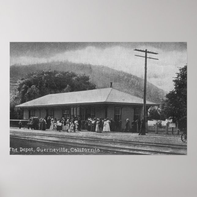 Exterior View of the Train Depot Poster (Front)