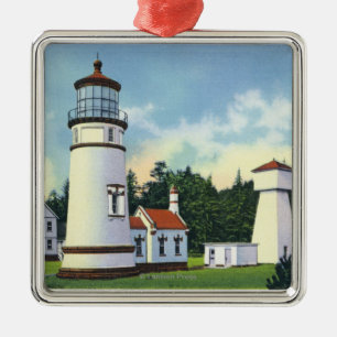 Exterior View of the Umpqua LighthouseCoast Metal Ornament