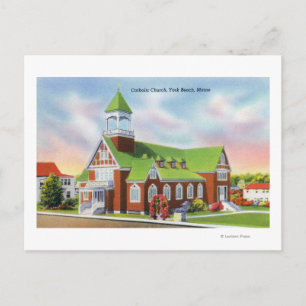 Exterior View of the York Beach Catholic Postcard