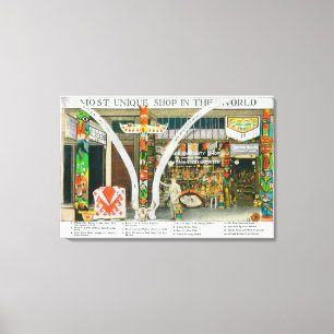 Exterior View of Ye Olde Curio Shop, Whale Canvas Print