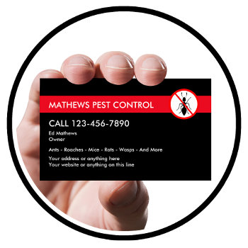Exterminating Pest Control Business Card by Luckyturtle at Zazzle
