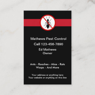 Exterminating Pest Control Theme Business Cards