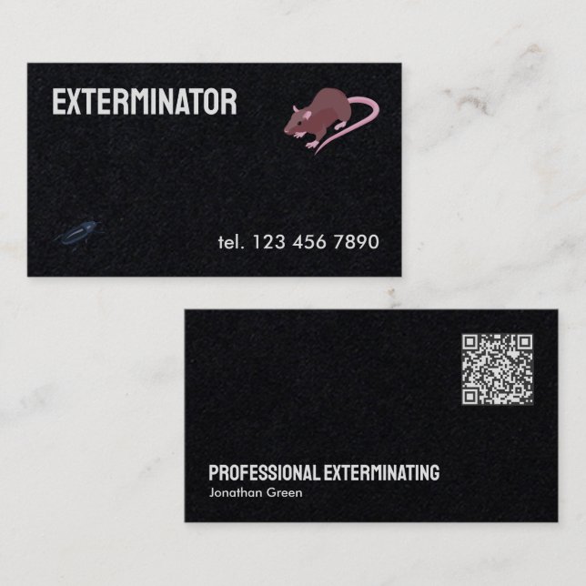 Extermination Pest Custom QR Business Card (Front/Back)