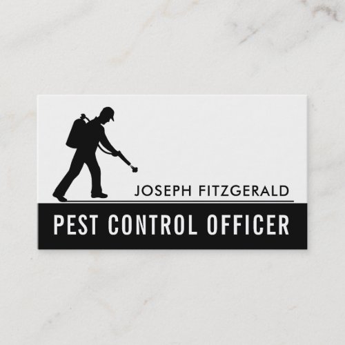 Exterminator Black  White Pest Control Business Card