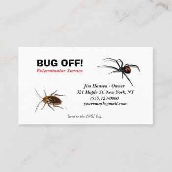 Exterminator Bug And Pest Control Service Business Card by tyraobryant at Zazzle