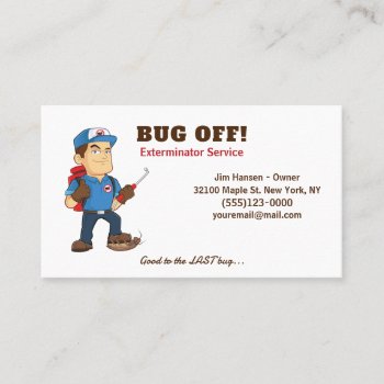 Exterminator Bug And Pest Control Service Business Card by tyraobryant at Zazzle