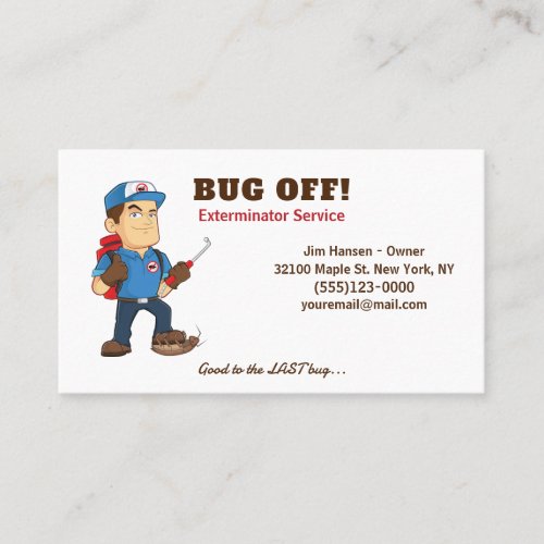 Exterminator Bug and Pest Control Service Business Card