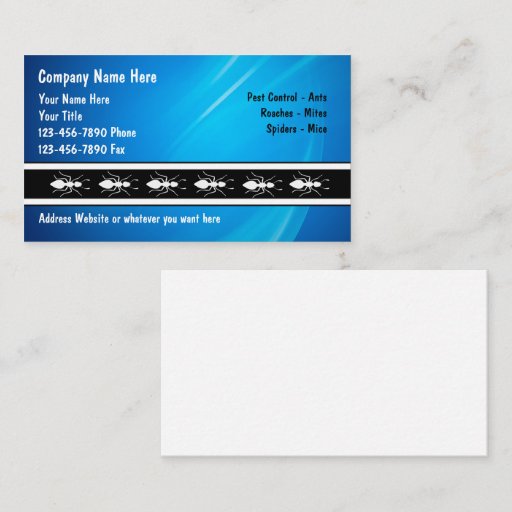 Customizable Exterminator Business Cards