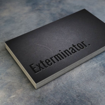 Exterminator Minimalist Black Bold Pest Control Business Card by cardfactory at Zazzle