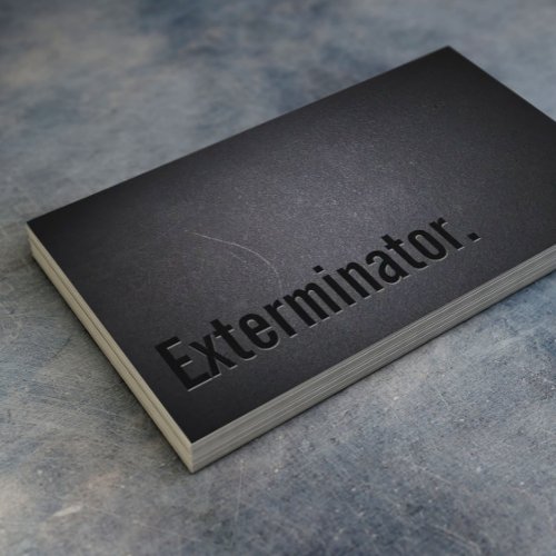 Exterminator Minimalist Black Bold Pest Control Business Card