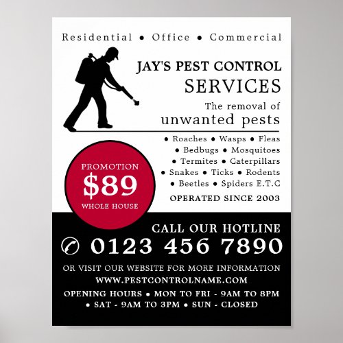 Exterminator Pest Control Advertising Poster