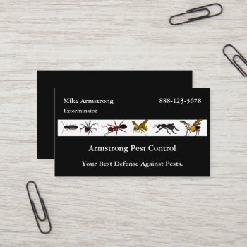 Exterminator Pest Control Insects Bugs Business Card by BusinessDesignsShop at Zazzle