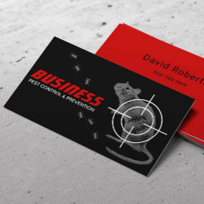 Exterminator Pest Control Professional Black & Red Business Card
