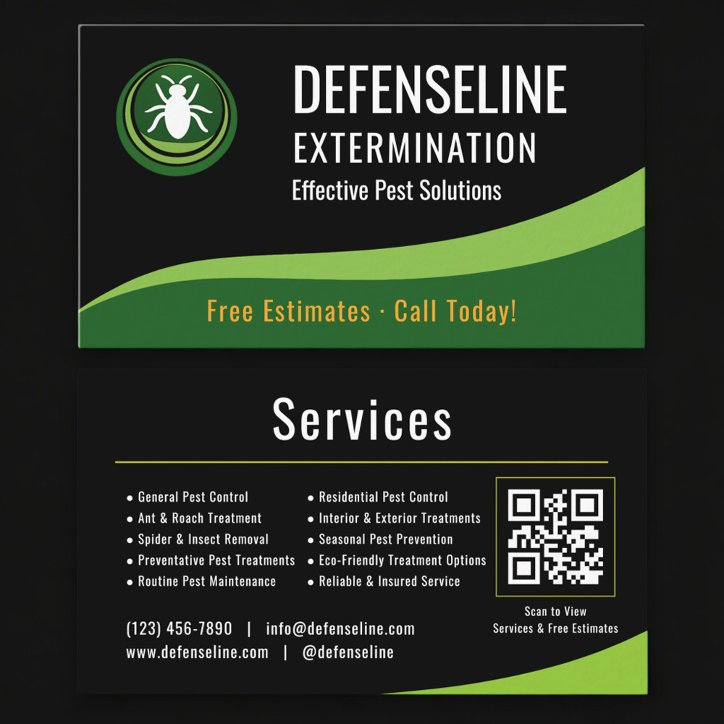Exterminator Service QR Code Professional Business Card