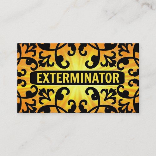 Exterminator Sunshine Damask Business Card
